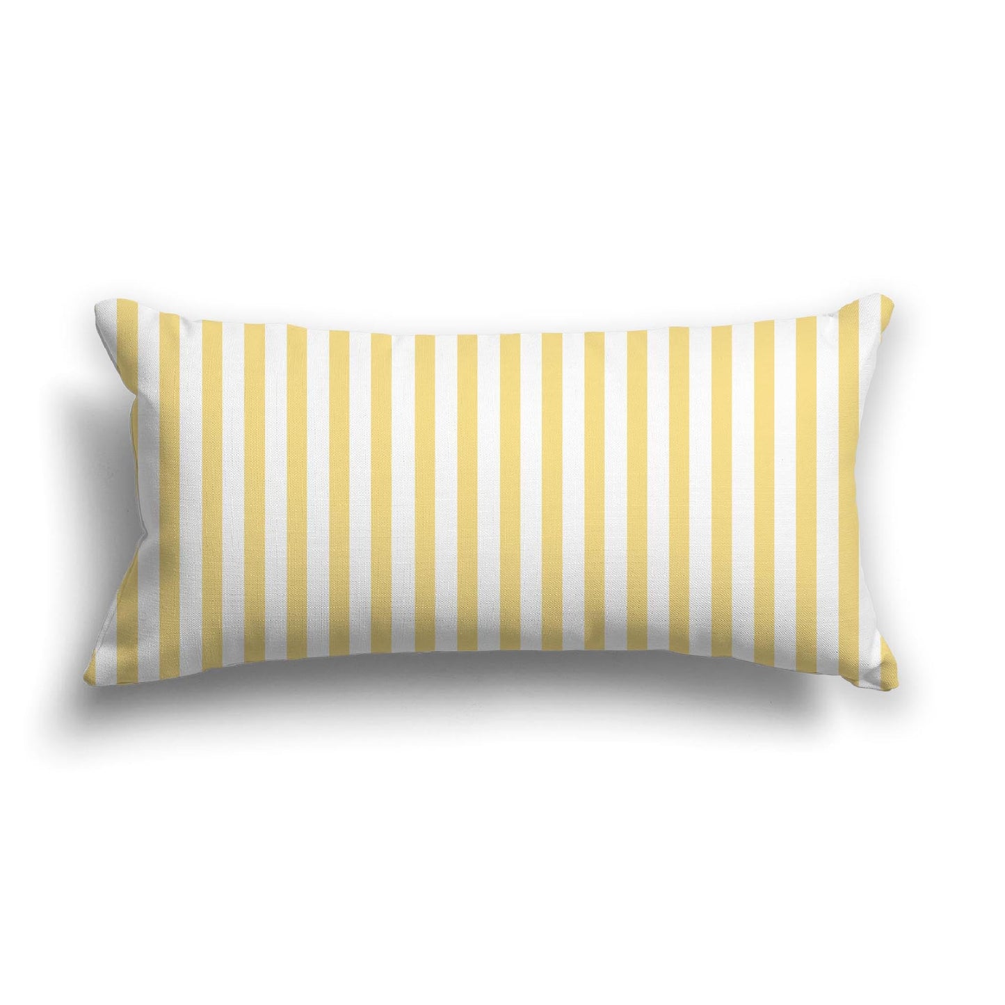 Off-White Cotton Canvas Cushion Covers with Thin Yellow Bars on Front, CACU-CC-1381-241, 61 x 30 cm, 24 x 12 inches