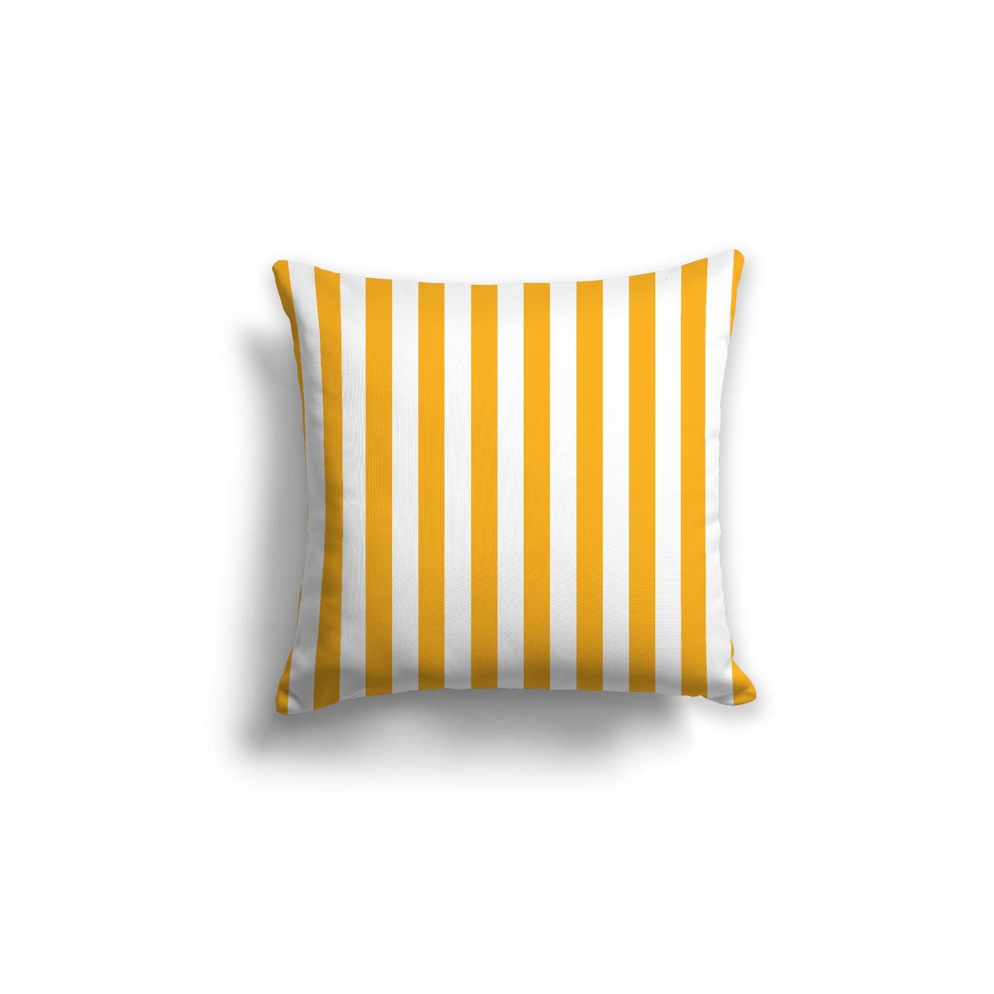 Off-White Cotton Canvas Cushion Covers with Yellow-Orange Bars on Front, CACU-CC-1390-051, 46 x 46 cm, 18 x 18 inches