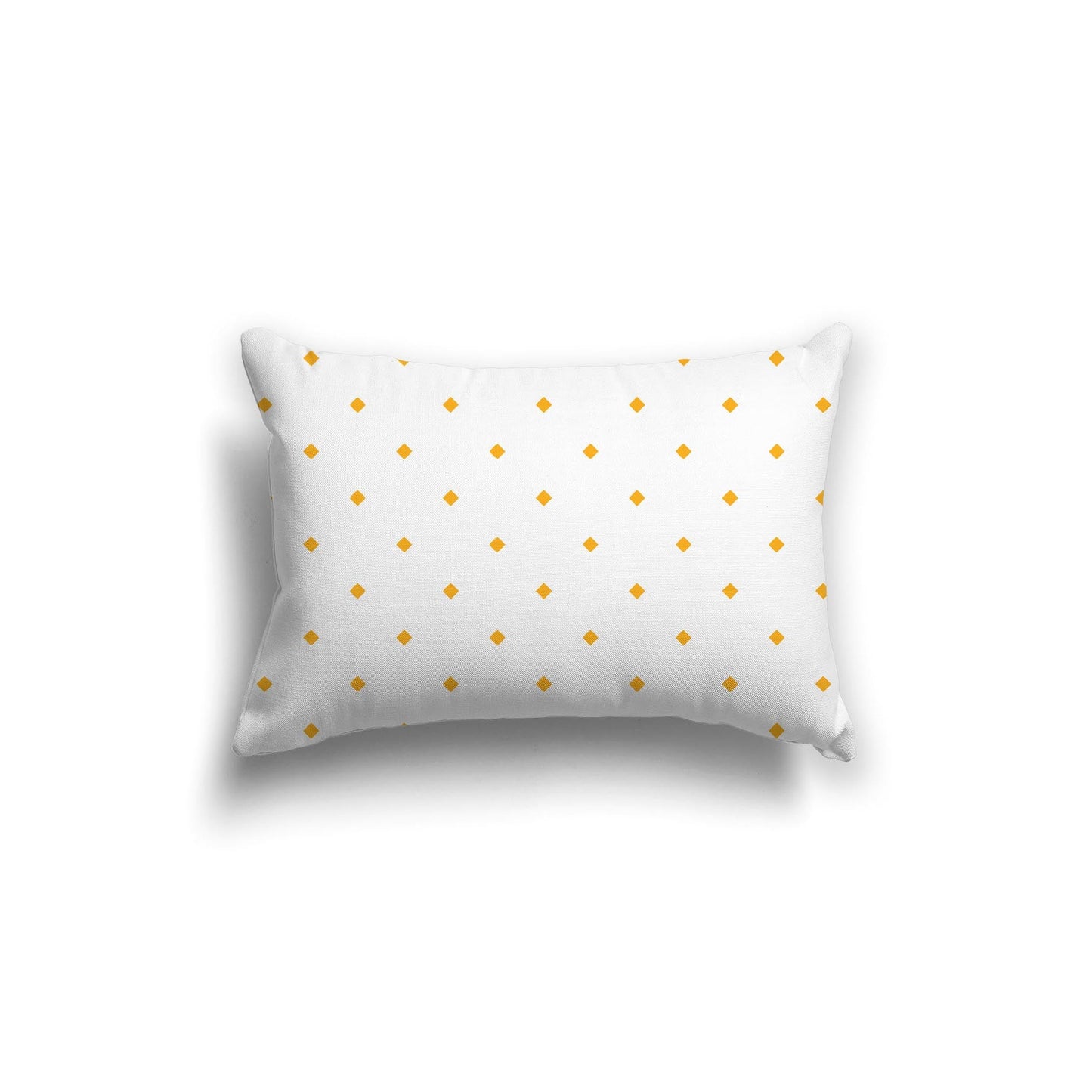 Off-White Cotton Canvas Cushion Covers with Yellow-Orange Diamonds on Front, CACU-CC-1390-101, 51 x 36 cm, 20 x 14 inches