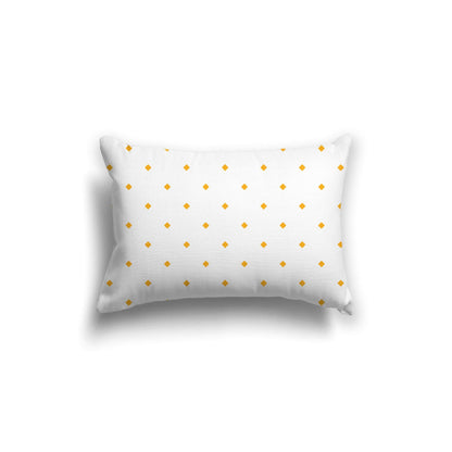 Off-White Cotton Canvas Cushion Covers with Yellow-Orange Diamonds on Front, CACU-CC-1390-101, 51 x 36 cm, 20 x 14 inches