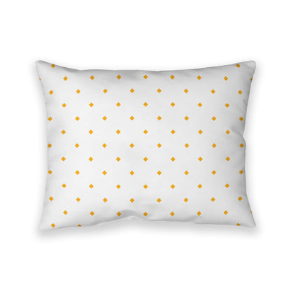 Off-White Cotton Canvas Cushion Covers with Yellow-Orange Diamonds on Front, CACU-CC-1390-101, 66 x 51 cm, 26 x 20 inches
