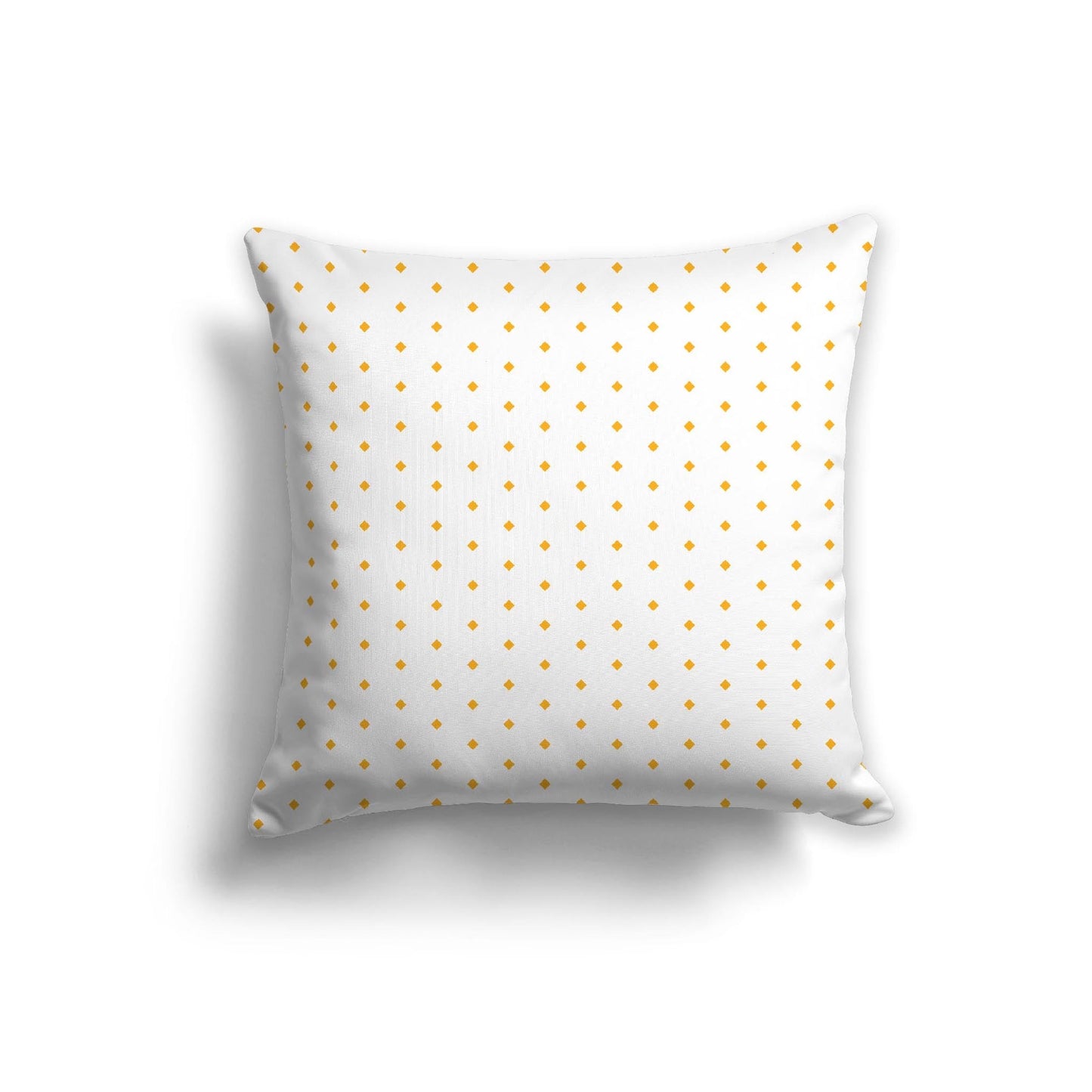 Off-White Cotton Canvas Cushion Covers with Fine Yellow-Orange Diamonds on Front, CACU-CC-1390-111, 56 x 56 cm, 22 x 22 inches