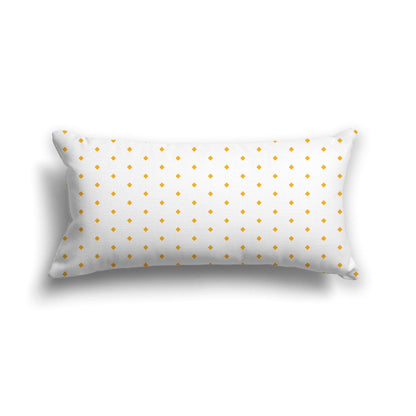 Off-White Cotton Canvas Cushion Covers with Fine Yellow-Orange Diamonds on Front, CACU-CC-1390-111, 61 x 30 cm, 24 x 12 inches