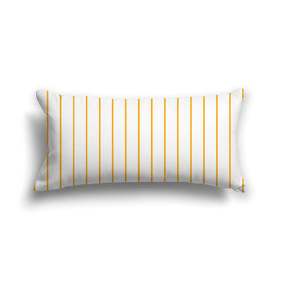 Off-White Cotton Canvas Cushion Covers with Fine Yellow-Orange Stripes on Front, CACU-CC-1390-151, 61 x 30 cm, 24 x 12 inches