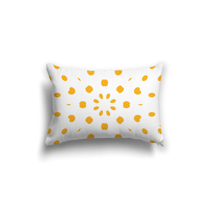 Off-White Cotton Canvas Cushion Covers with Yellow-Orange Burst Pattern on Front, CACU-CC-1390-231, 51 x 36 cm, 20 x 14 inches