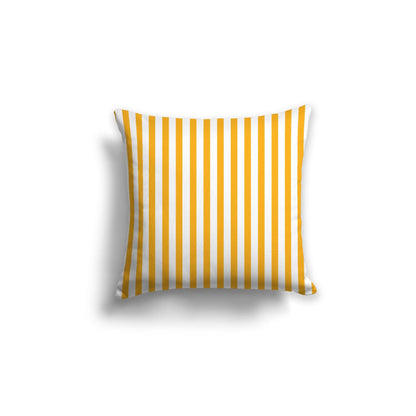 Off-White Cotton Canvas Cushion Covers with Thin Yellow-Orange Bars on Front, CACU-CC-1390-241, 46 x 46 cm, 18 x 18 inches