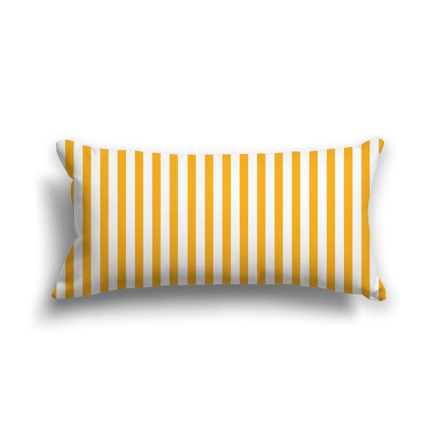 Off-White Cotton Canvas Cushion Covers with Thin Yellow-Orange Bars on Front, CACU-CC-1390-241, 61 x 30 cm, 24 x 12 inches