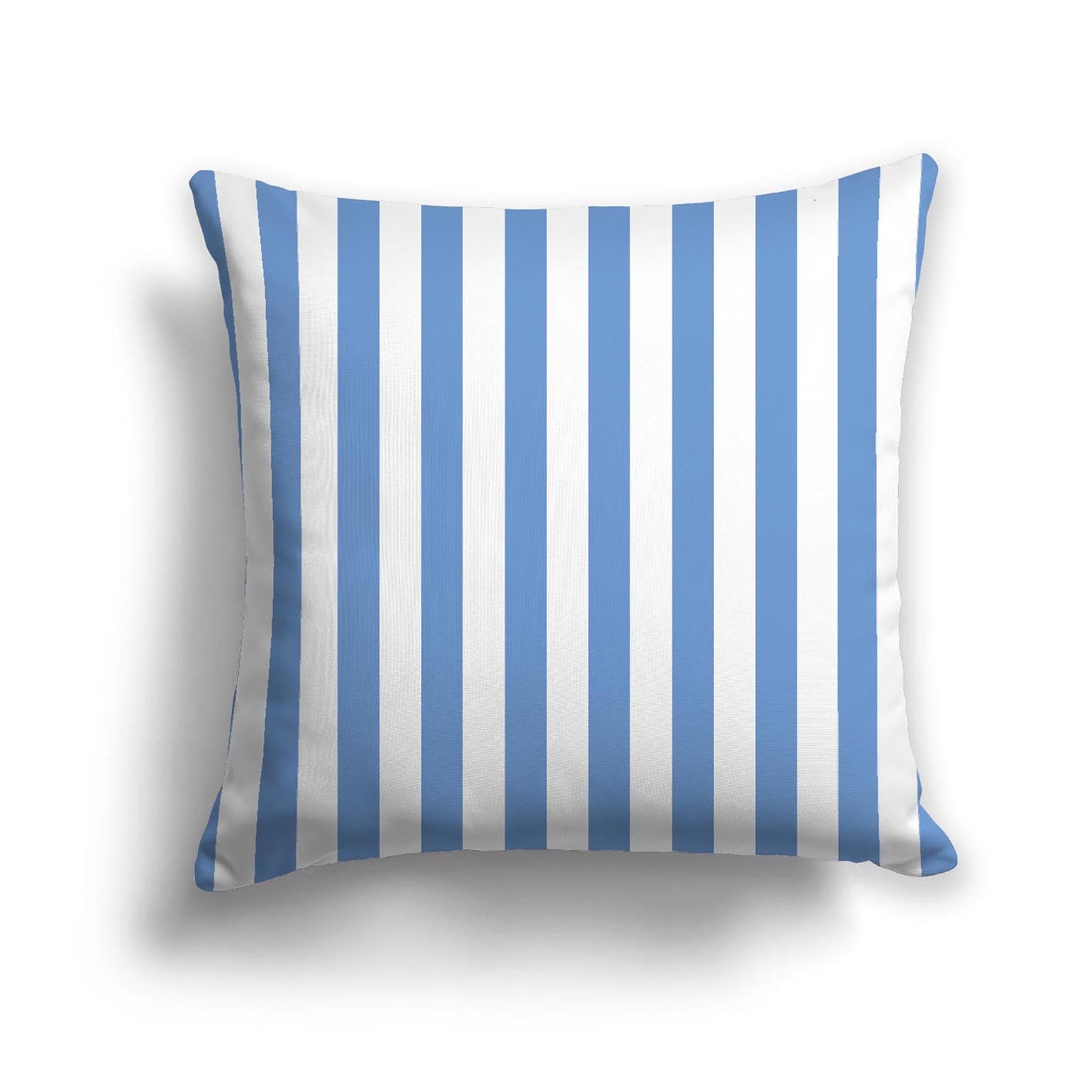 Off-White Cotton Canvas Cushion Covers with Blue Bars on Front, CACU-CC-1400-051