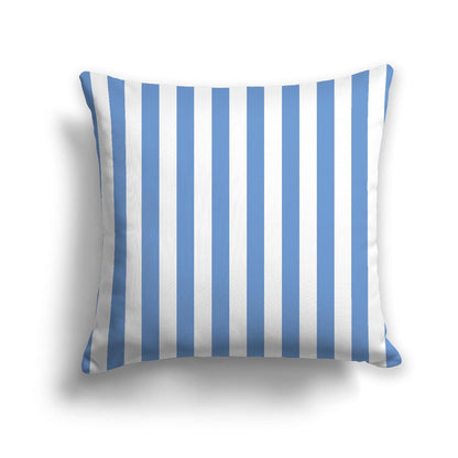 Off-White Cotton Canvas Cushion Covers with Blue Bars on Front, CACU-CC-1400-051