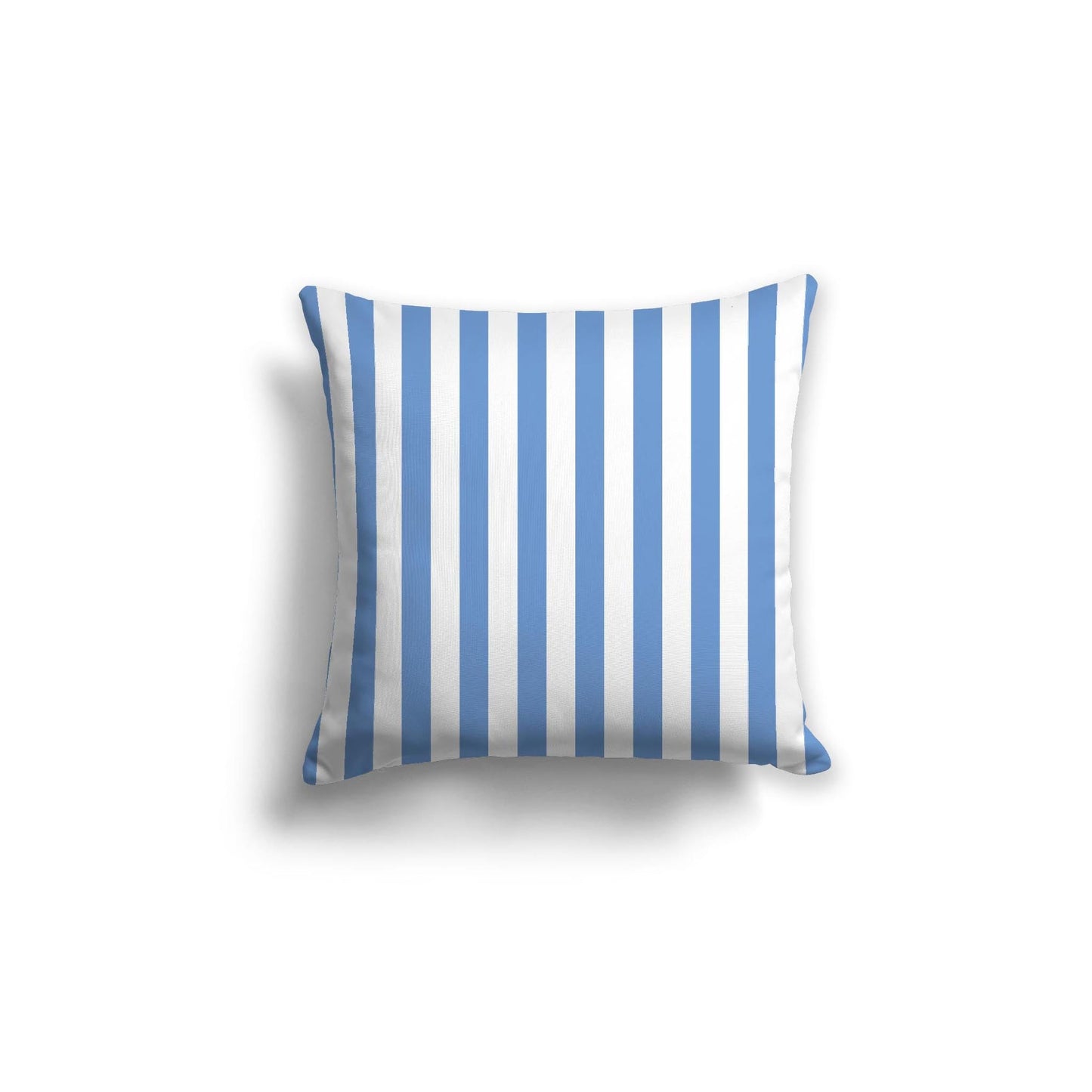 Off-White Cotton Canvas Cushion Covers with Blue Bars on Front, CACU-CC-1400-051, 46 x 46 cm, 18 x 18 inches