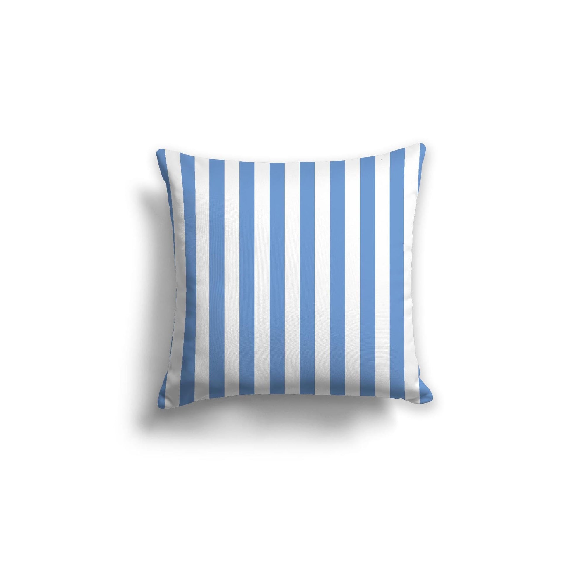 Off-White Cotton Canvas Cushion Covers with Blue Bars on Front, CACU-CC-1400-051, 46 x 46 cm, 18 x 18 inches