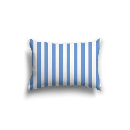 Off-White Cotton Canvas Cushion Covers with Blue Bars on Front, CACU-CC-1400-051, 51 x 36 cm, 20 x 14 inches