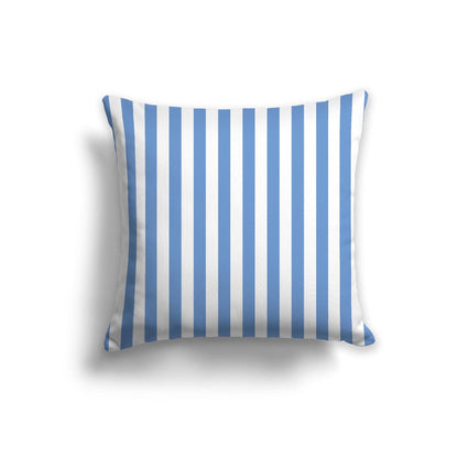 Off-White Cotton Canvas Cushion Covers with Blue Bars on Front, CACU-CC-1400-051, 56 x 56 cm, 22 x 22 inches