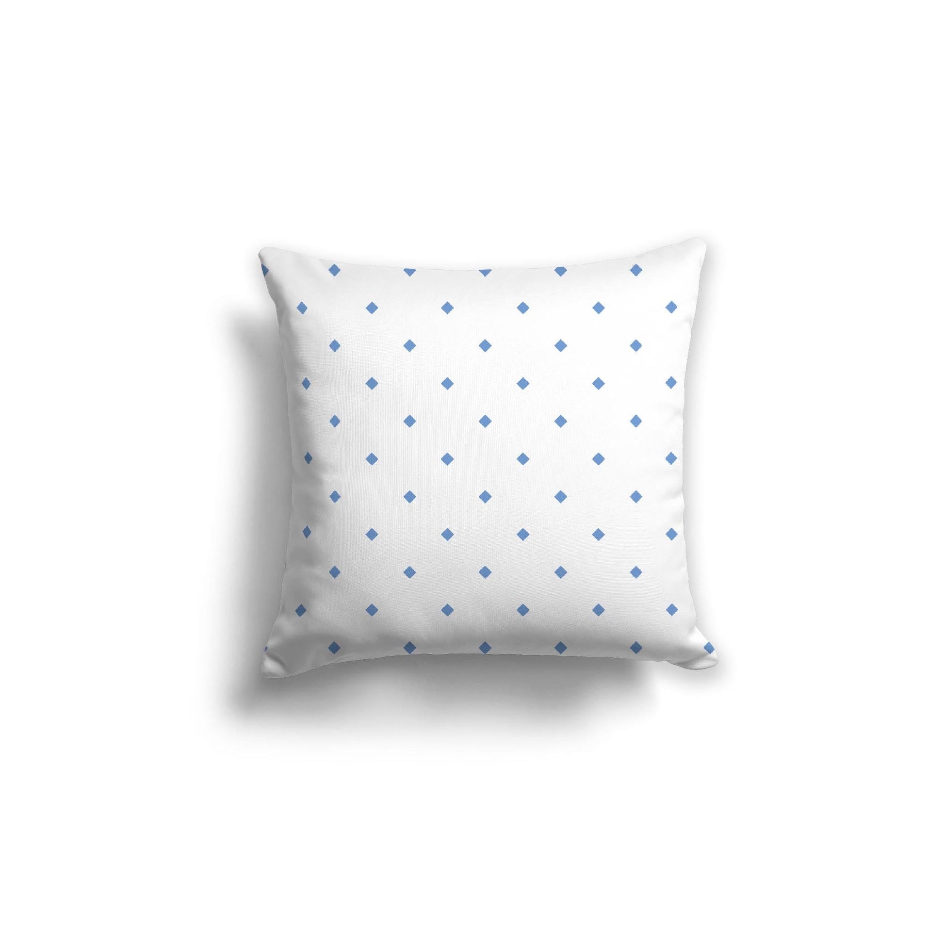 Off-White Cotton Canvas Cushion Covers with Blue Diamonds on Front, CACU-CC-1400-101, 46 x 46 cm, 18 x 18 inches
