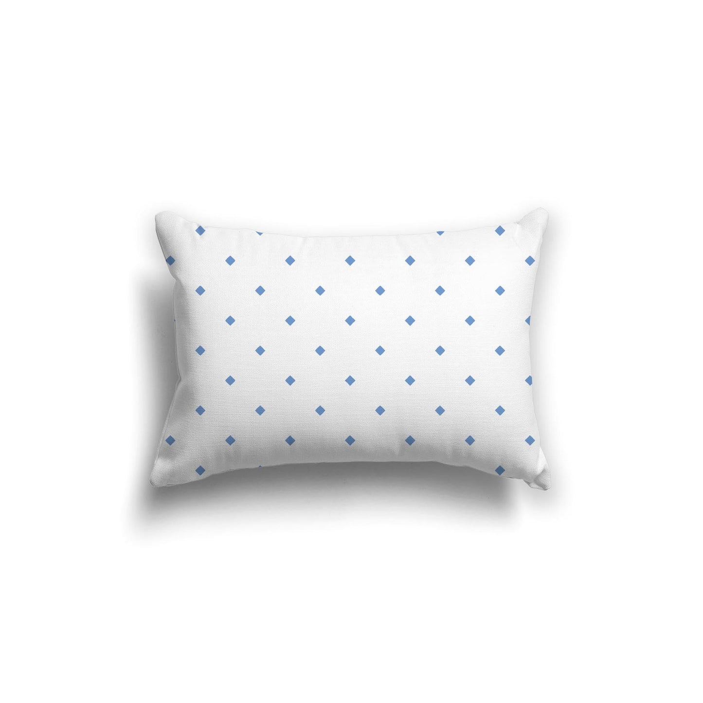 Off-White Cotton Canvas Cushion Covers with Blue Diamonds on Front, CACU-CC-1400-101, 51 x 36 cm, 20 x 14 inches