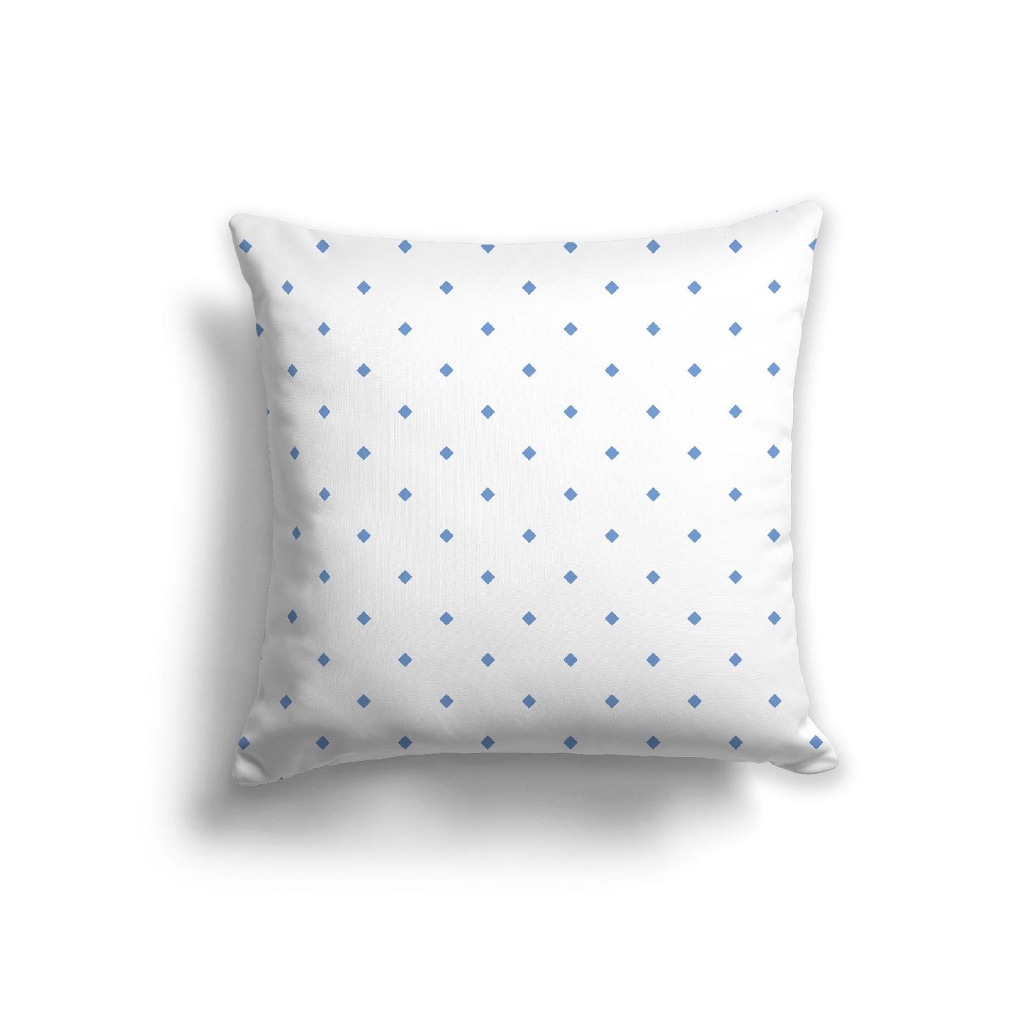 Off-White Cotton Canvas Cushion Covers with Blue Diamonds on Front, CACU-CC-1400-101, 56 x 56 cm, 22 x 22 inches