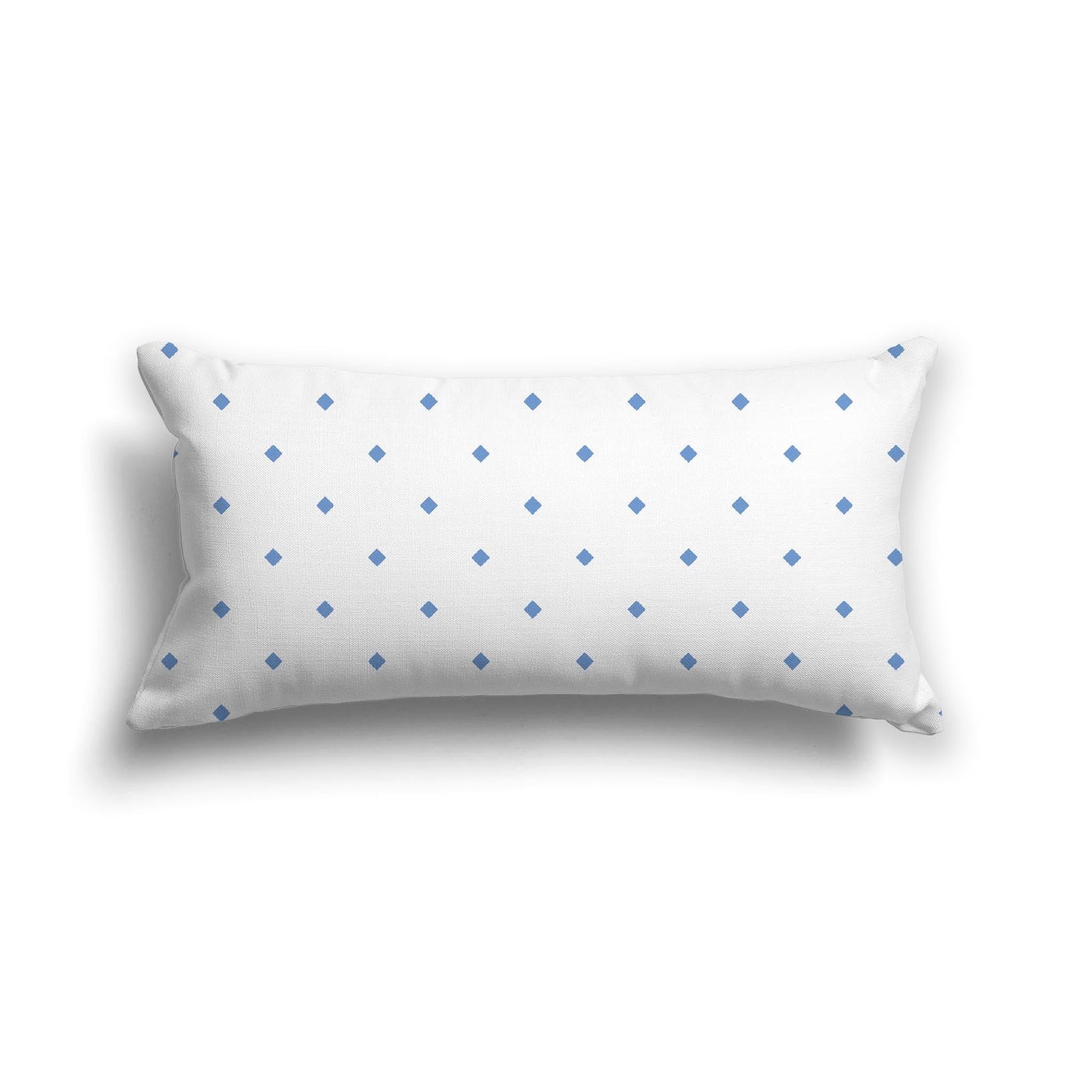 Off-White Cotton Canvas Cushion Covers with Blue Diamonds on Front, CACU-CC-1400-101, 61 x 30 cm, 24 x 12 inches