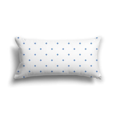Off-White Cotton Canvas Cushion Covers with Blue Diamonds on Front, CACU-CC-1400-101, 61 x 30 cm, 24 x 12 inches