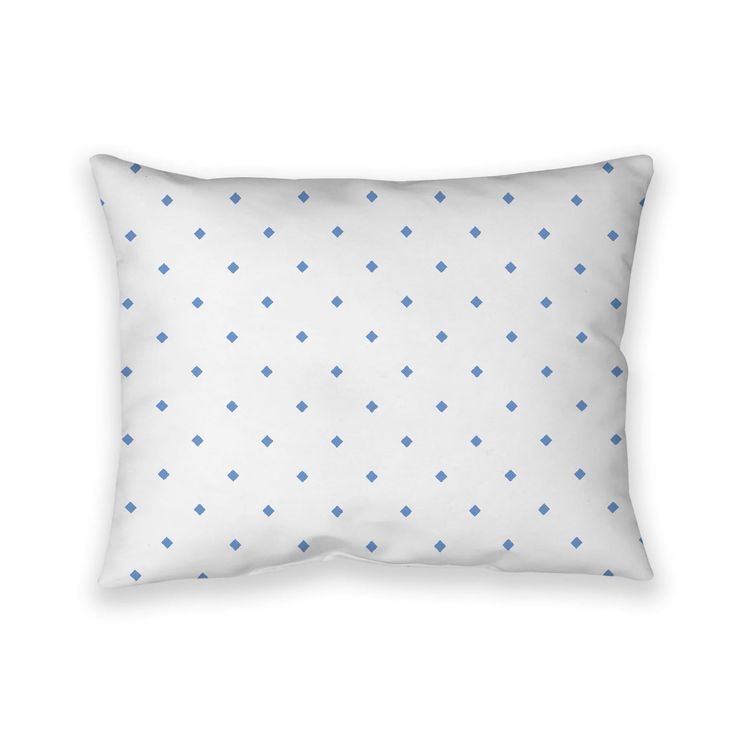 Off-White Cotton Canvas Cushion Covers with Blue Diamonds on Front, CACU-CC-1400-101, 66 x 51 cm, 26 x 20 inches