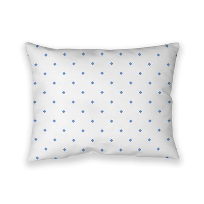 Off-White Cotton Canvas Cushion Covers with Blue Diamonds on Front, CACU-CC-1400-101, 66 x 51 cm, 26 x 20 inches