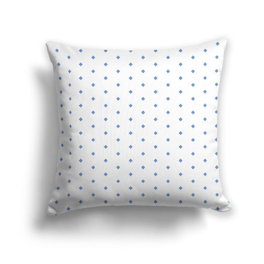 Off-White Cotton Canvas Cushion Covers with Fine Blue Diamonds on Front, CACU-CC-1400-111