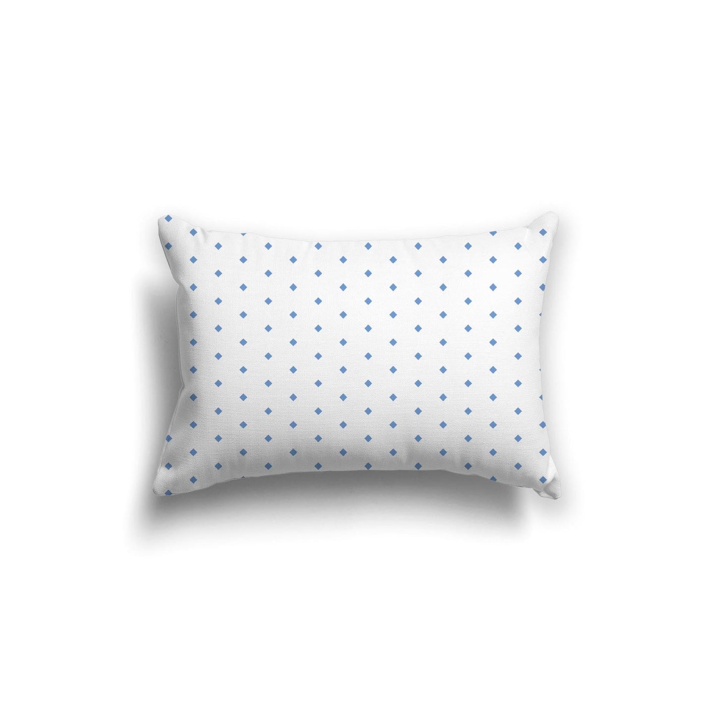 Off-White Cotton Canvas Cushion Covers with Fine Blue Diamonds on Front, CACU-CC-1400-111, 51 x 36 cm, 20 x 14 inches
