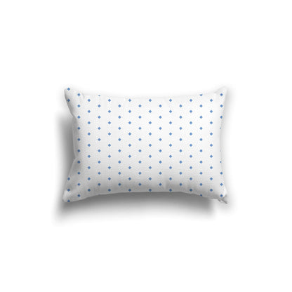 Off-White Cotton Canvas Cushion Covers with Fine Blue Diamonds on Front, CACU-CC-1400-111, 51 x 36 cm, 20 x 14 inches