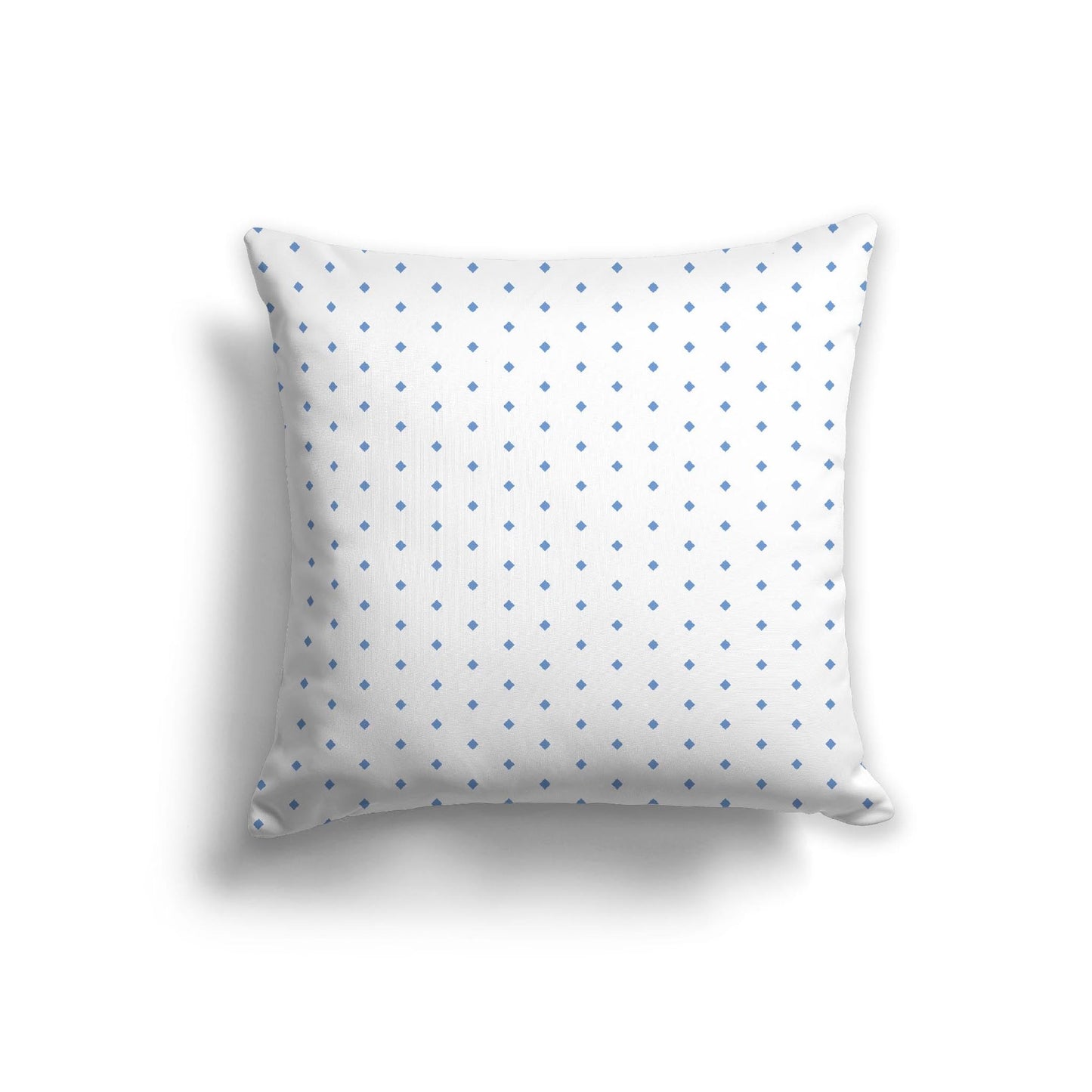 Off-White Cotton Canvas Cushion Covers with Fine Blue Diamonds on Front, CACU-CC-1400-111, 56 x 56 cm, 22 x 22 inches