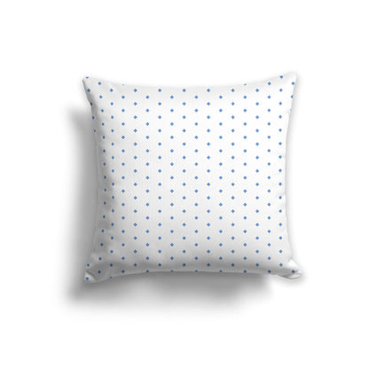Off-White Cotton Canvas Cushion Covers with Fine Blue Diamonds on Front, CACU-CC-1400-111, 56 x 56 cm, 22 x 22 inches