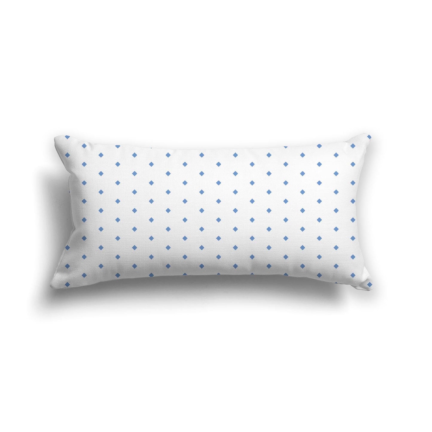 Off-White Cotton Canvas Cushion Covers with Fine Blue Diamonds on Front, CACU-CC-1400-111, 61 x 30 cm, 24 x 12 inches