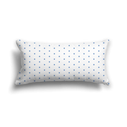 Off-White Cotton Canvas Cushion Covers with Fine Blue Diamonds on Front, CACU-CC-1400-111, 61 x 30 cm, 24 x 12 inches