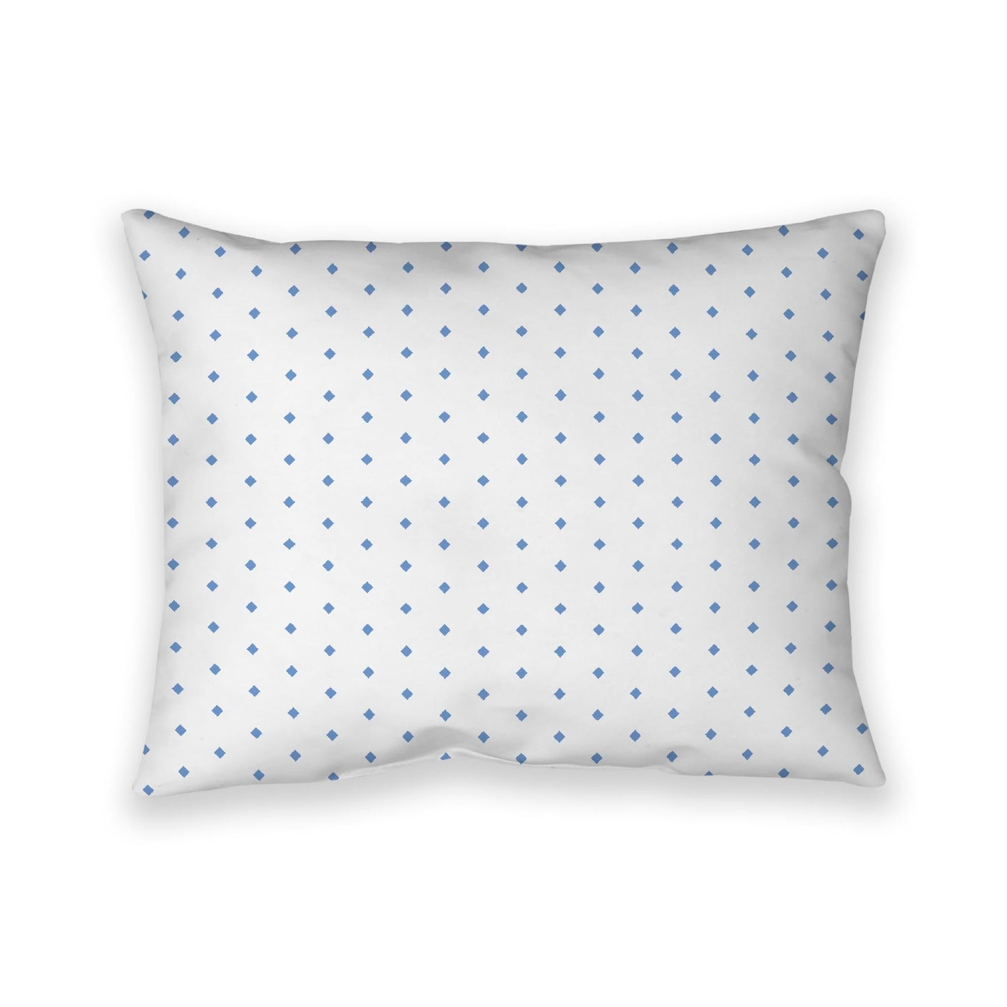 Off-White Cotton Canvas Cushion Covers with Fine Blue Diamonds on Front, CACU-CC-1400-111, 66 x 51 cm, 26 x 20 inches