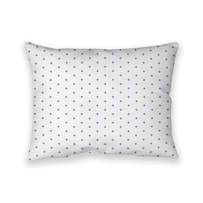 Off-White Cotton Canvas Cushion Covers with Fine Blue Diamonds on Front, CACU-CC-1400-111, 66 x 51 cm, 26 x 20 inches