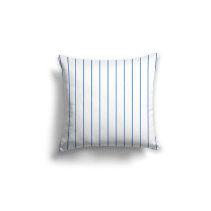 Off-White Cotton Canvas Cushion Covers with Fine Blue Stripes on Front, CACU-CC-1400-151, 46 x 46 cm, 18 x 18 inches