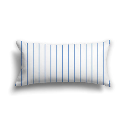 Off-White Cotton Canvas Cushion Covers with Fine Blue Stripes on Front, CACU-CC-1400-151, 61 x 30 cm, 24 x 12 inches