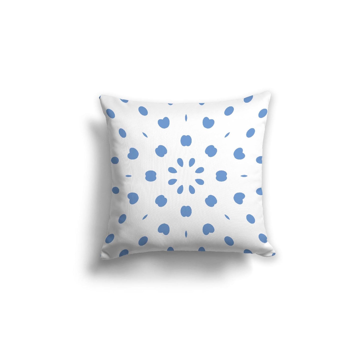 Off-White Cotton Canvas Cushion Covers with Blue Burst Pattern on Front, CACU-CC-1400-231, 46 x 46 cm, 18 x 18 inches