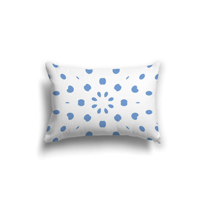Off-White Cotton Canvas Cushion Covers with Blue Burst Pattern on Front, CACU-CC-1400-231, 51 x 36 cm, 20 x 14 inches
