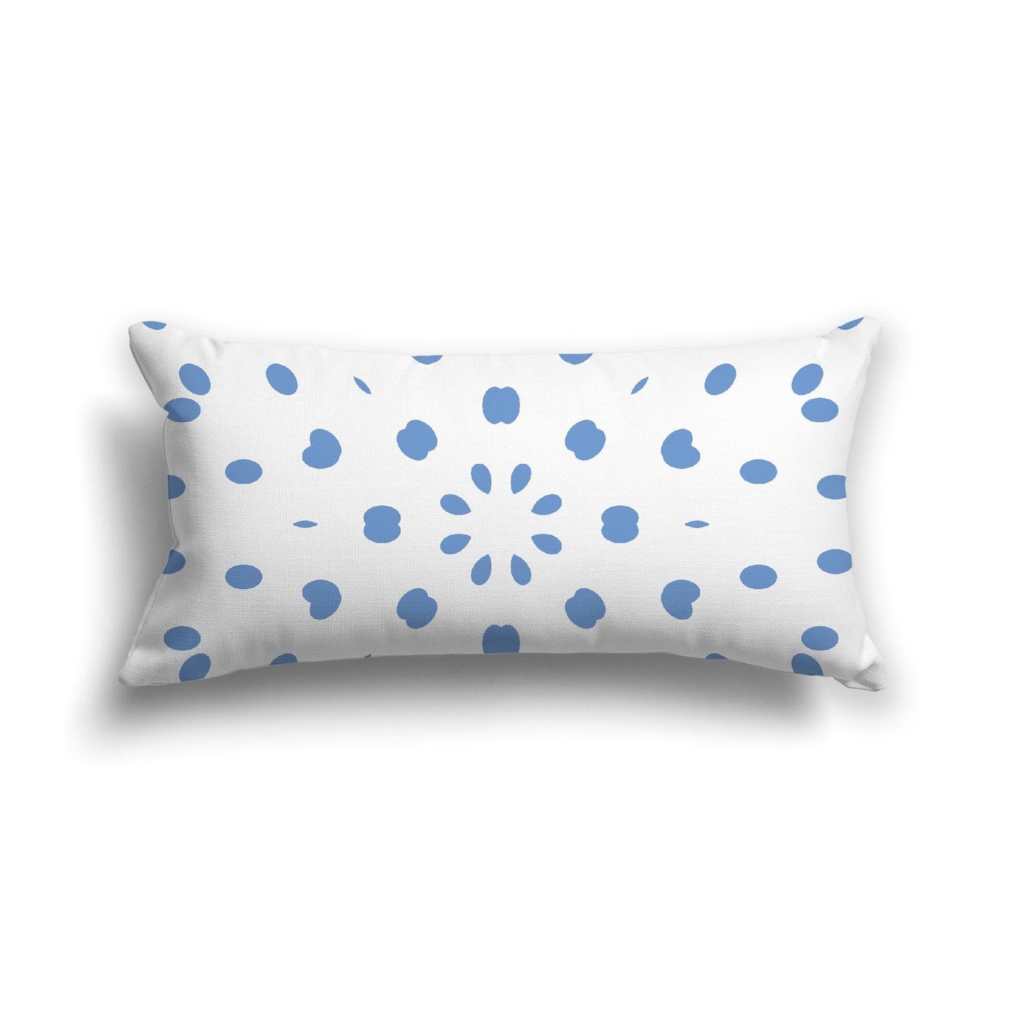 Off-White Cotton Canvas Cushion Covers with Blue Burst Pattern on Front, CACU-CC-1400-231, 61 x 30 cm, 24 x 12 inches
