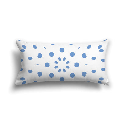 Off-White Cotton Canvas Cushion Covers with Blue Burst Pattern on Front, CACU-CC-1400-231, 61 x 30 cm, 24 x 12 inches