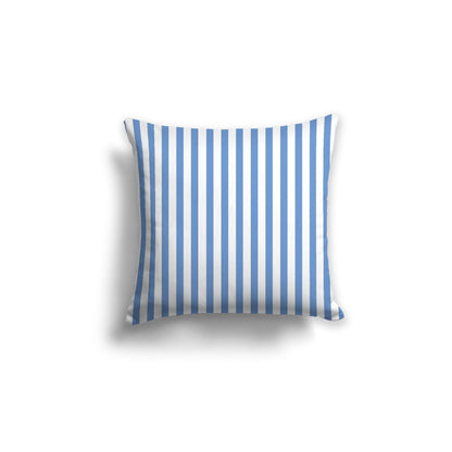 Off-White Cotton Canvas Cushion Covers with Thin Blue Bars on Front, CACU-CC-1400-241, 46 x 46 cm, 18 x 18 inches