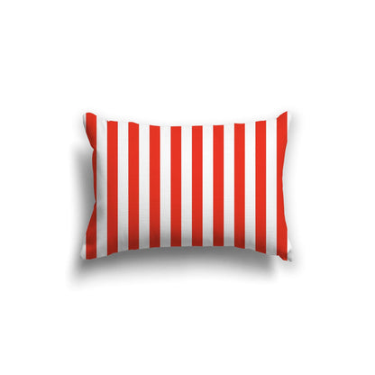 Off-White Cotton Canvas Cushion Covers with Red Bars on Front, CACU-CC-1410-051, 51 x 36 cm, 20 x 14 inches