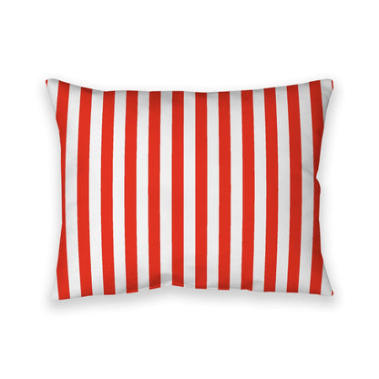 Off-White Cotton Canvas Cushion Covers with Red Bars on Front, CACU-CC-1410-051, 66 x 51 cm, 26 x 20 inches