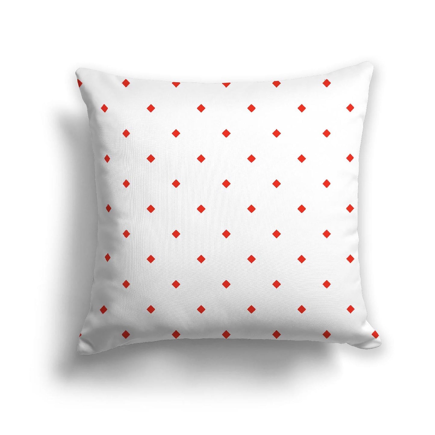 Off-White Cotton Canvas Cushion Covers with Red Diamonds on Front, CACU-CC-1410-101