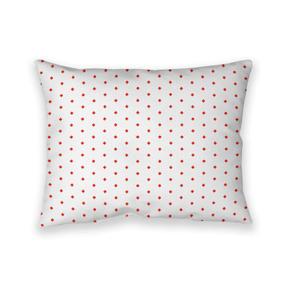 Off-White Cotton Canvas Cushion Covers with Fine Red Diamonds on Front, CACU-CC-1410-111, 66 x 51 cm, 26 x 20 inches
