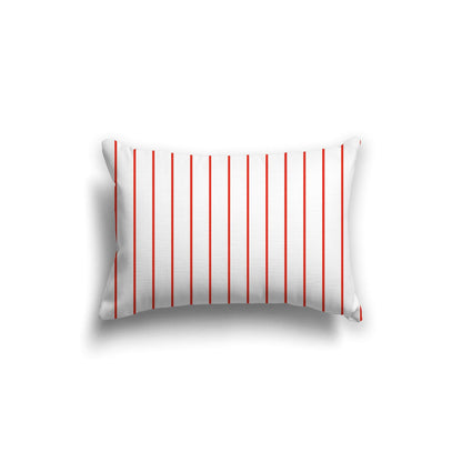 Off-White Cotton Canvas Cushion Covers with Fine Red Stripes on Front, CACU-CC-1410-151, 51 x 36 cm, 20 x 14 inches