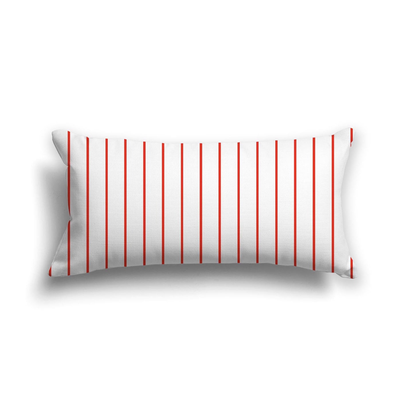 Off-White Cotton Canvas Cushion Covers with Fine Red Stripes on Front, CACU-CC-1410-151, 61 x 30 cm, 24 x 12 inches