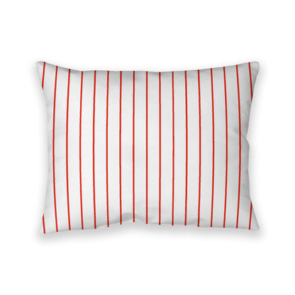 Off-White Cotton Canvas Cushion Covers with Fine Red Stripes on Front, CACU-CC-1410-151, 66 x 51 cm, 26 x 20 inches
