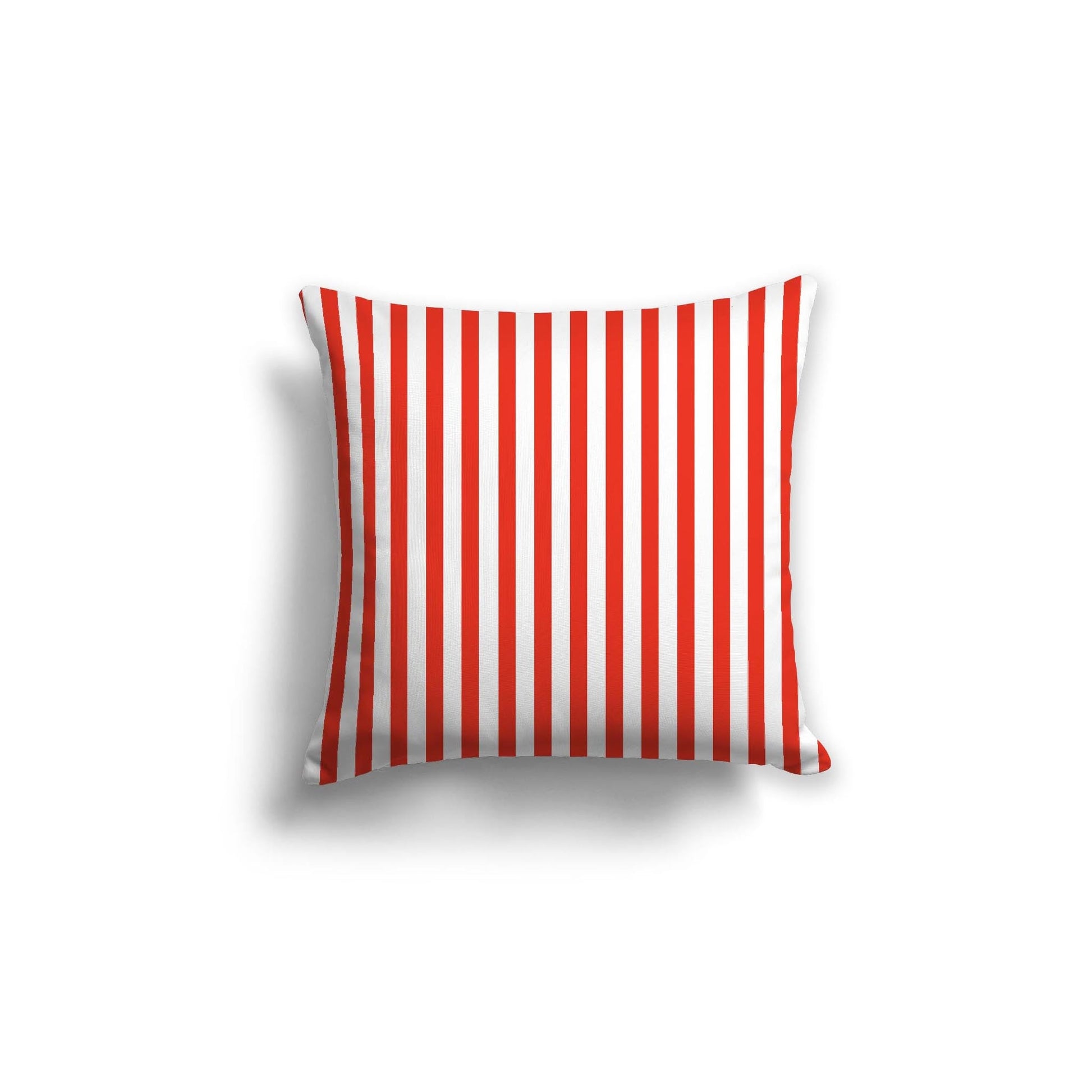 Off-White Cotton Canvas Cushion Covers with Thin Red Bars on Front, CACU-CC-1410-241, 46 x 46 cm, 18 x 18 inches