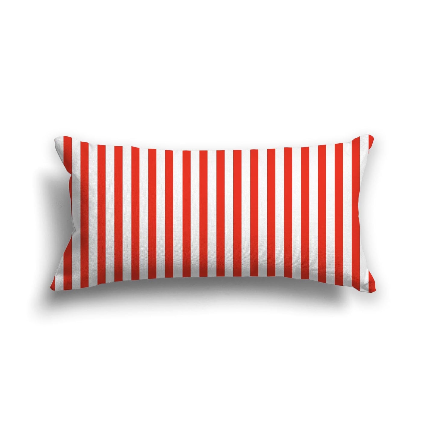 Off-White Cotton Canvas Cushion Covers with Thin Red Bars on Front, CACU-CC-1410-241, 61 x 30 cm, 24 x 12 inches