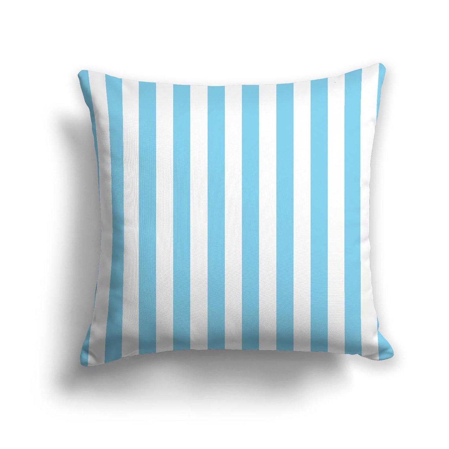 Off-White Cotton Canvas Cushion Covers with Blue Bars on Front, CACU-CC-1430-051